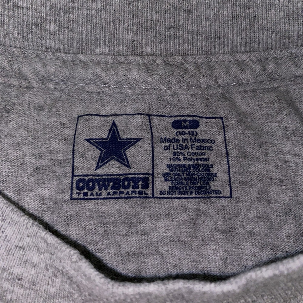Dallas Cowboys Youth M 10–12 Long‎ Sleeve Shirt Gray NFL Football Team Apparel - Picture 4 of 9
